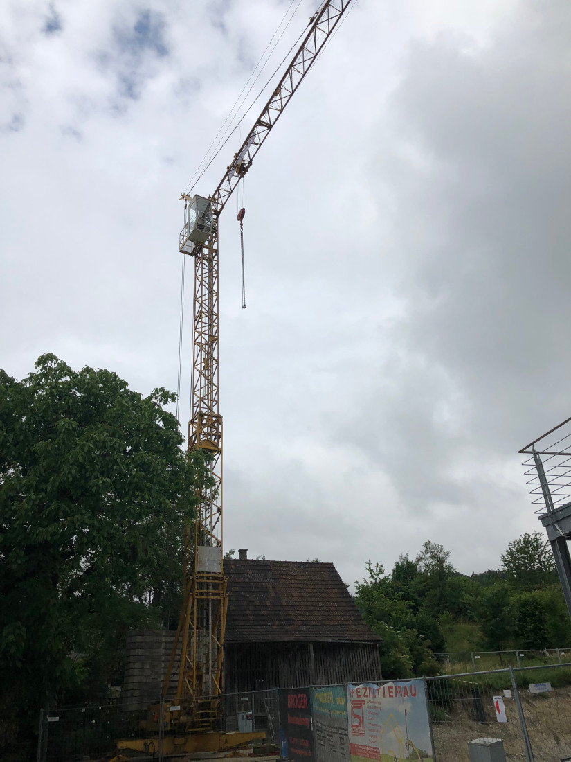 Arbeiten in der Baugrube Neue Mitte Wittenhofen